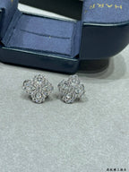 Full-Pavé Clover Stud Earrings