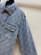 Diamond Stitch Denim Shirt Jacket