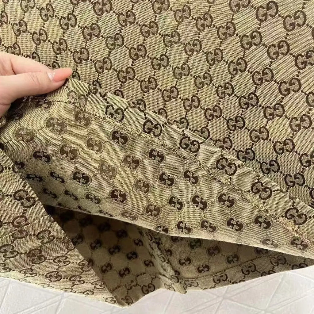 Classic All-Over Print Straight Split Skirt