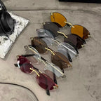 Vintage Panther Head Rimless Sunglasses