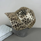 Avant-garde Fashion Leopard Print Sequin Cap