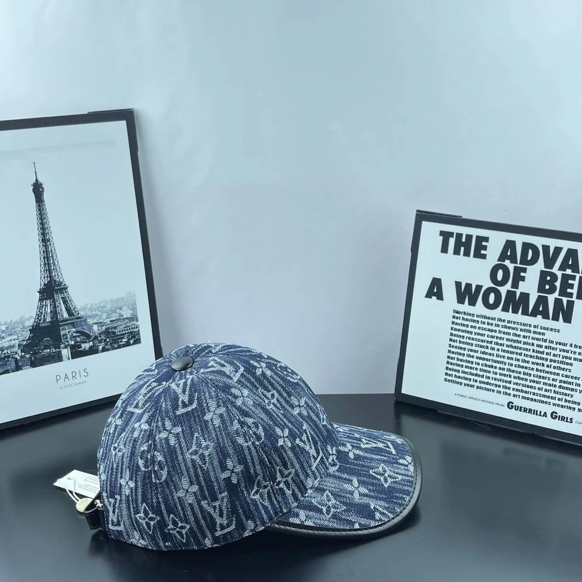 Color-Block Brim Denim Dome Cap