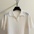 Blend Openwork Knit Top