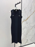 Buckle Strap Knit Midi Dress
