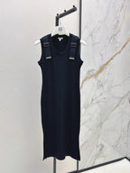 Buckle Strap Knit Midi Dress