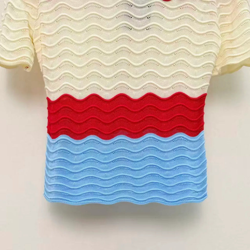 Vibrant Wavy Pattern Polo Shirt