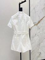 Belted Zipper Casual Jumpsuit