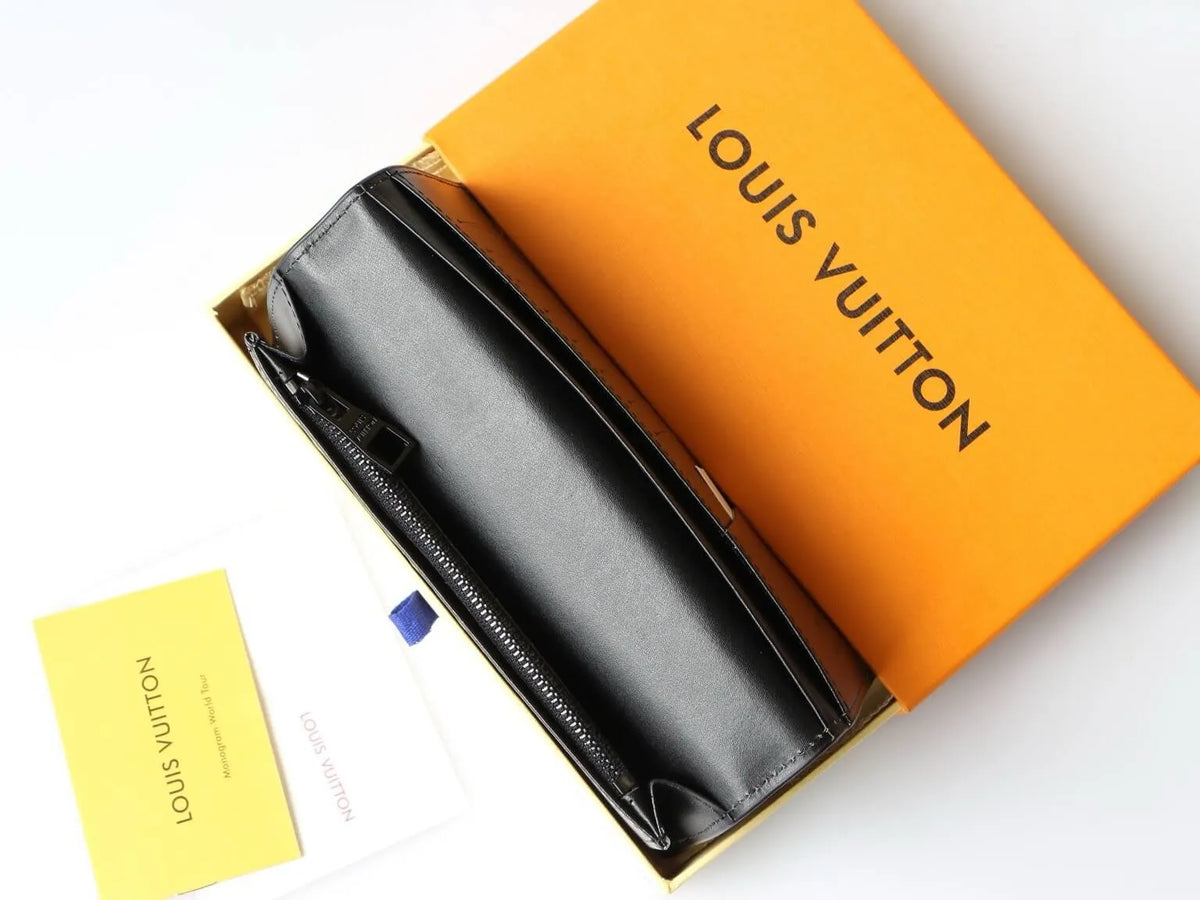 Grey Embossed Long Wallet