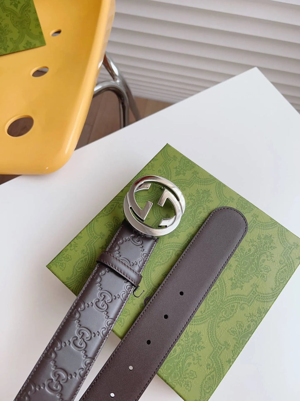 Vintage Floral-Embroidered Leather Belt