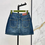 Classic Horsebit Denim Mini Skirt