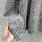 Loose Speckled Heather Crew Neck Knit Top