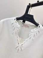 Scalloped Cutwork Hem Shift Dress