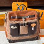 Canvas and Leather Patchwork Bag
