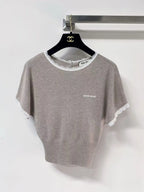 Minimalist Lace Trim Top