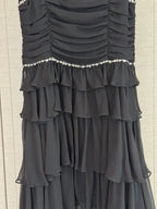 Rhinestone Ruched Tiered Dress