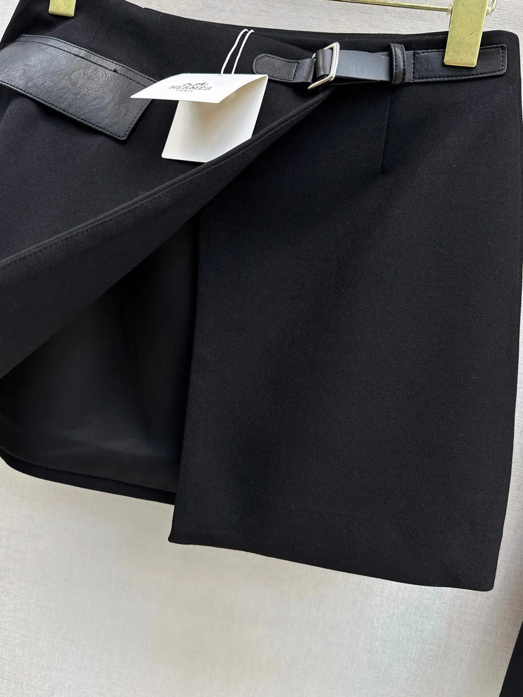 Black Stand Collar Jacket Skort Set