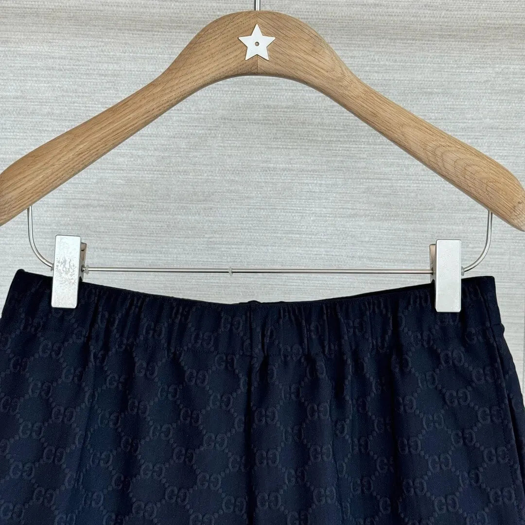 Elastic Waist Jacquard Mini Shorts