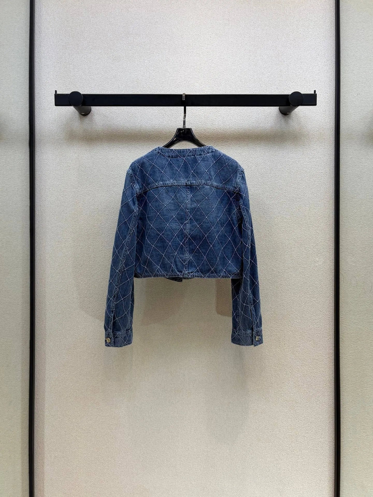 Diamond Stitch Cropped Jacket
