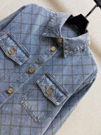 Diamond Stitch Denim Shirt Jacket