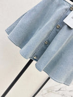 Commute Elegant Denim Jacket Skirt Set