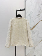 Patchwork Tweed Jacket V-Neck