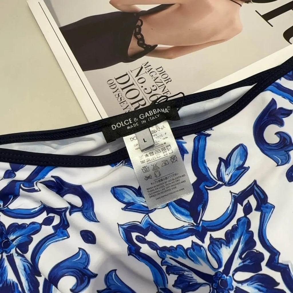 Blue Willow Pattern Swimsuit