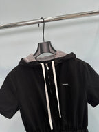 Hooded Drawstring Playsuit
