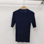Minimalist Versatile Knitted Short Sleeve