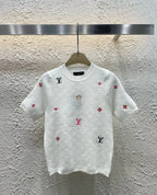 Classic Embroidered Lettering Knitted Top