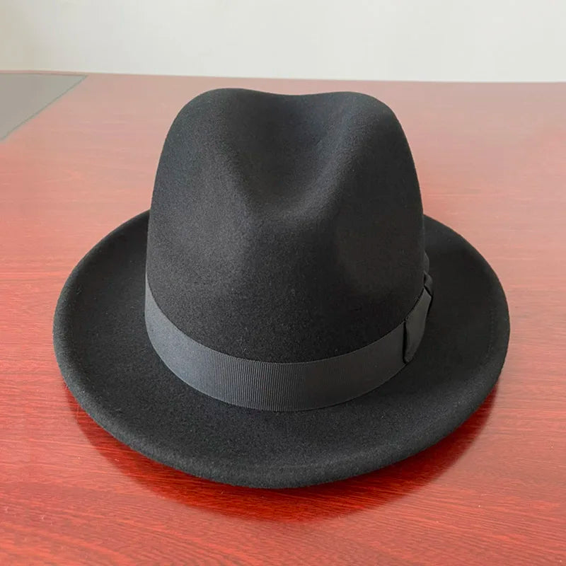 Men’s Short Brim Wool Fedora Hat
