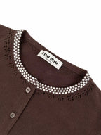 Crochet Neckline Cutout Cardigan