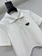 Triangle Logo Polo Slit Skirt Set