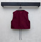 Burgundy Nylon Casual Sports Matching Set