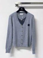 Contrast Fake Two Piece Cardigan