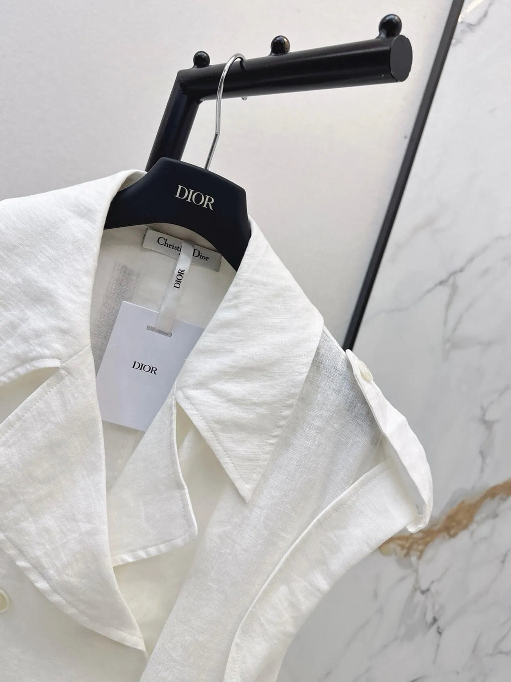Belted Linen Trench Sleeveless Vest