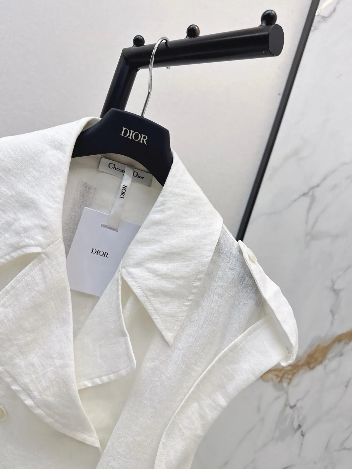 Belted Linen Trench Sleeveless Vest