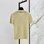 Elegant Metallic Yarn Short Sleeve