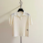 Blend Openwork Knit Top