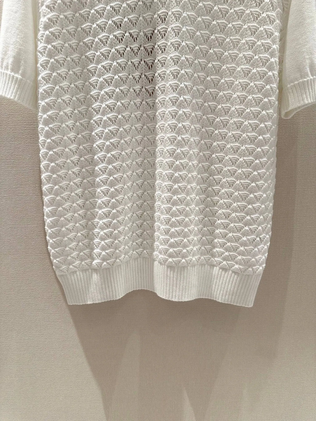 Preppy Collared Hollow Knit Top