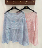 Vertical Mesh Knit Top