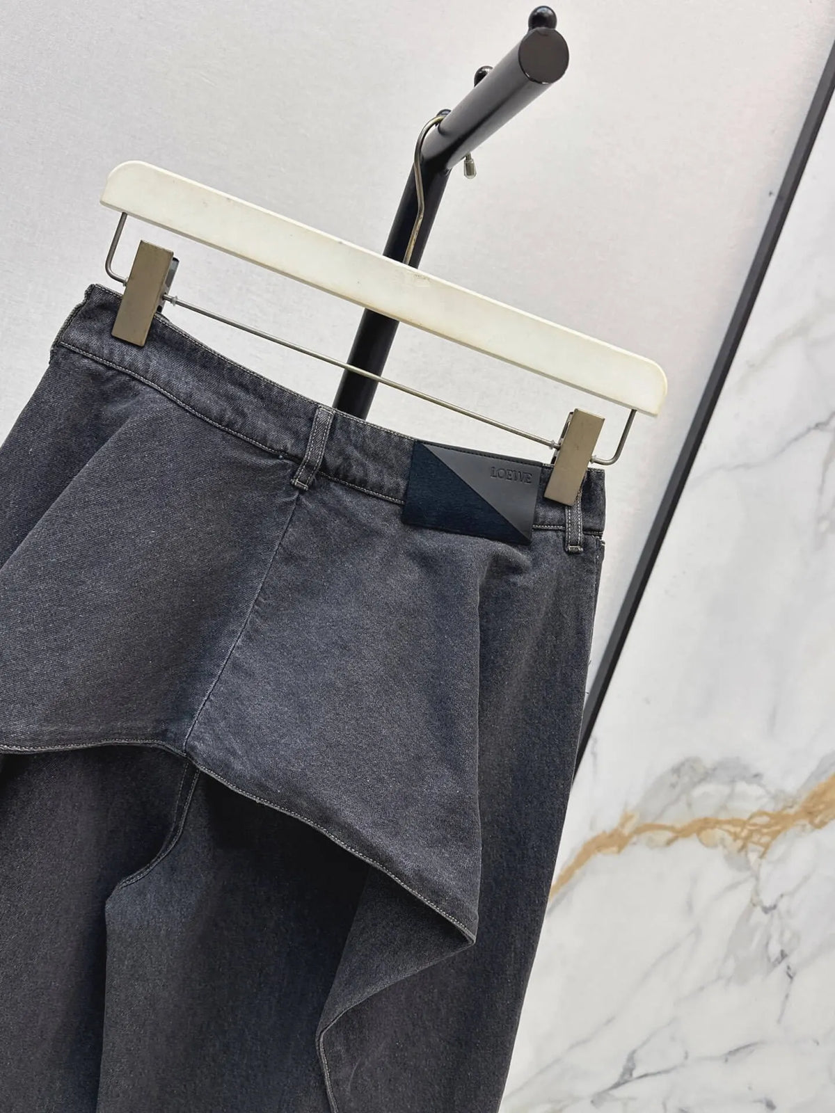 Logo Cropped Shirt Wide Leg Denim Set