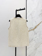 Apricot Textured Tweed Vest