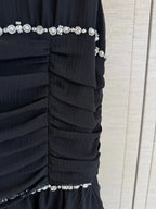 Rhinestone Ruched Tiered Dress