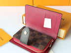 Checkerboard Color-Blocked Buckled Short Wallet