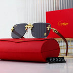 Retro Gold Cross Frameless Sunglasses