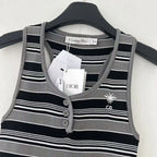 Striped Button Front Tank Top
