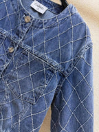 Diamond Stitch Cropped Jacket