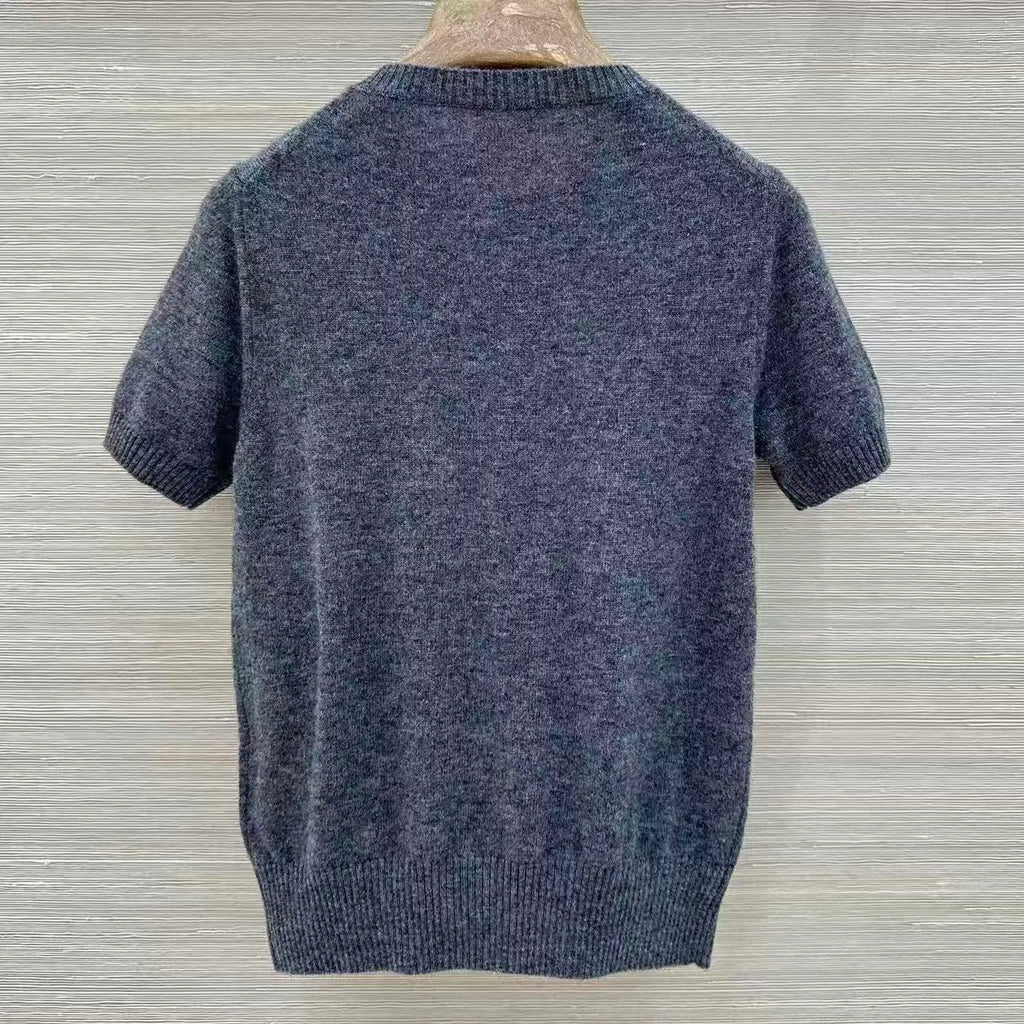 Intricate Beadwork Cashmere Top