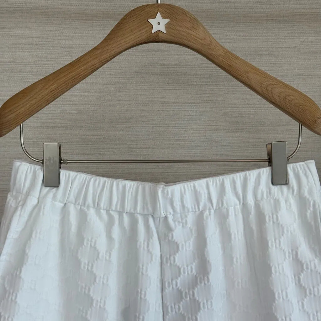 Elastic Waist Jacquard Mini Shorts