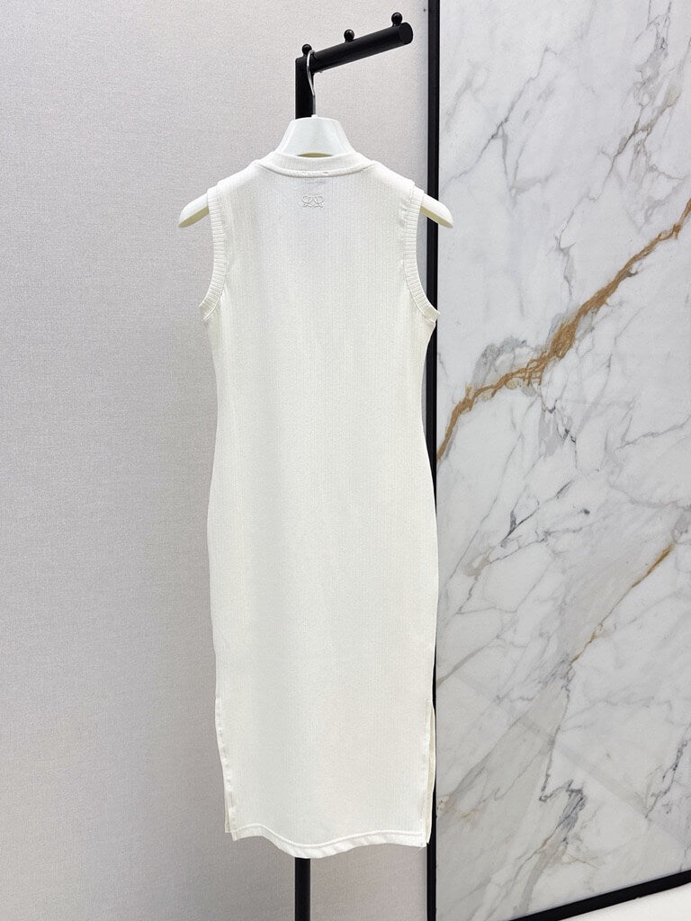 Buckle Strap Knit Midi Dress